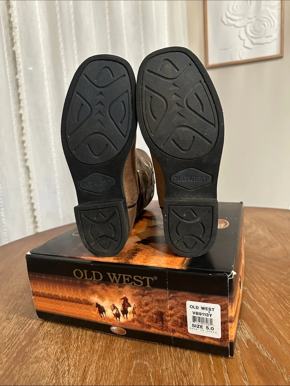 Old West Two-Tone Brown Western Pull-On Boots